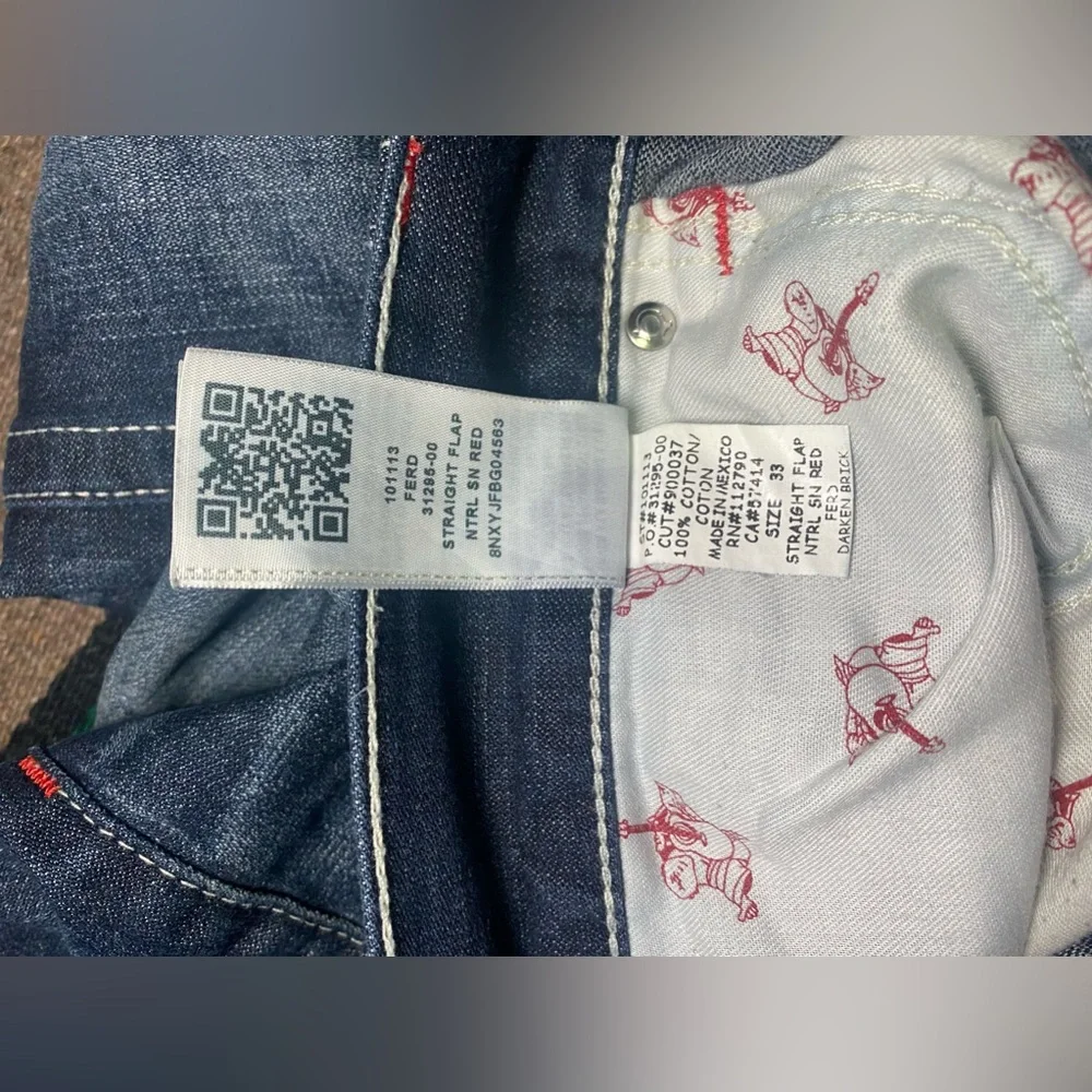 True Religion Mens 33 Straight leg